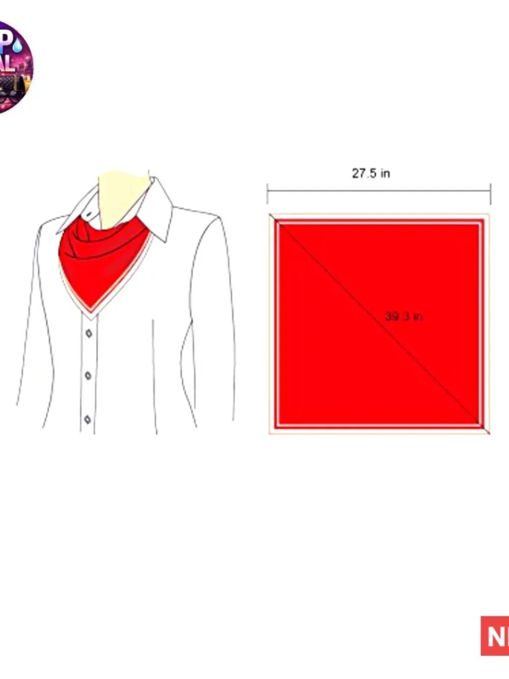 Chiffon Scarf Women Square Handkerchief Lightweight Satin Ribbon Retro Neck
